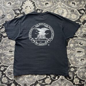 Vintage Nra Black faded mens t-short size Large